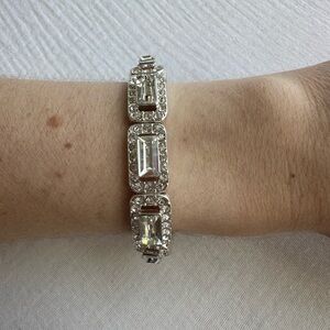 Elegant Silver Crystal Bracelet